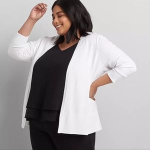 Lane Bryant White Open Cardigan 14/16